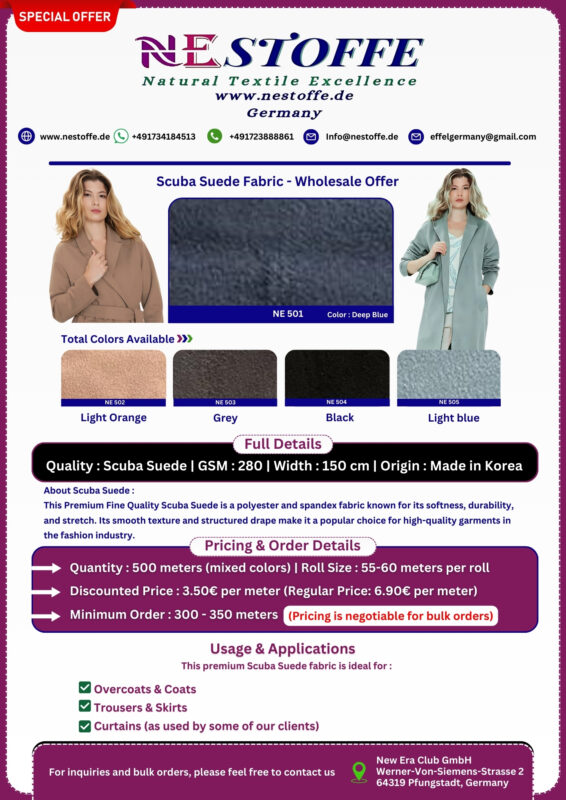 Scuba Suede Fabric Wholesaler in Germany